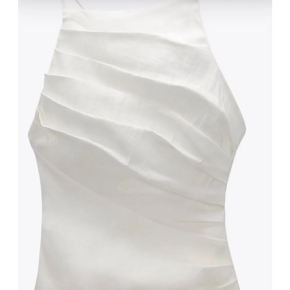 ✨Zara Draped Linen White Sz XS Dress✨ - Image 8