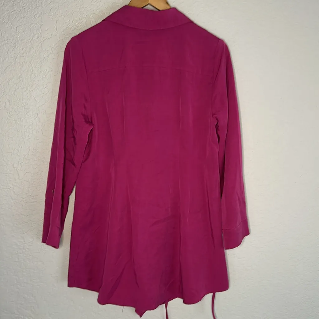 Soft Surroundings Washed Tencel Asymmetric Tunic Top Pink Orchid Fuchsia Small - Image 10