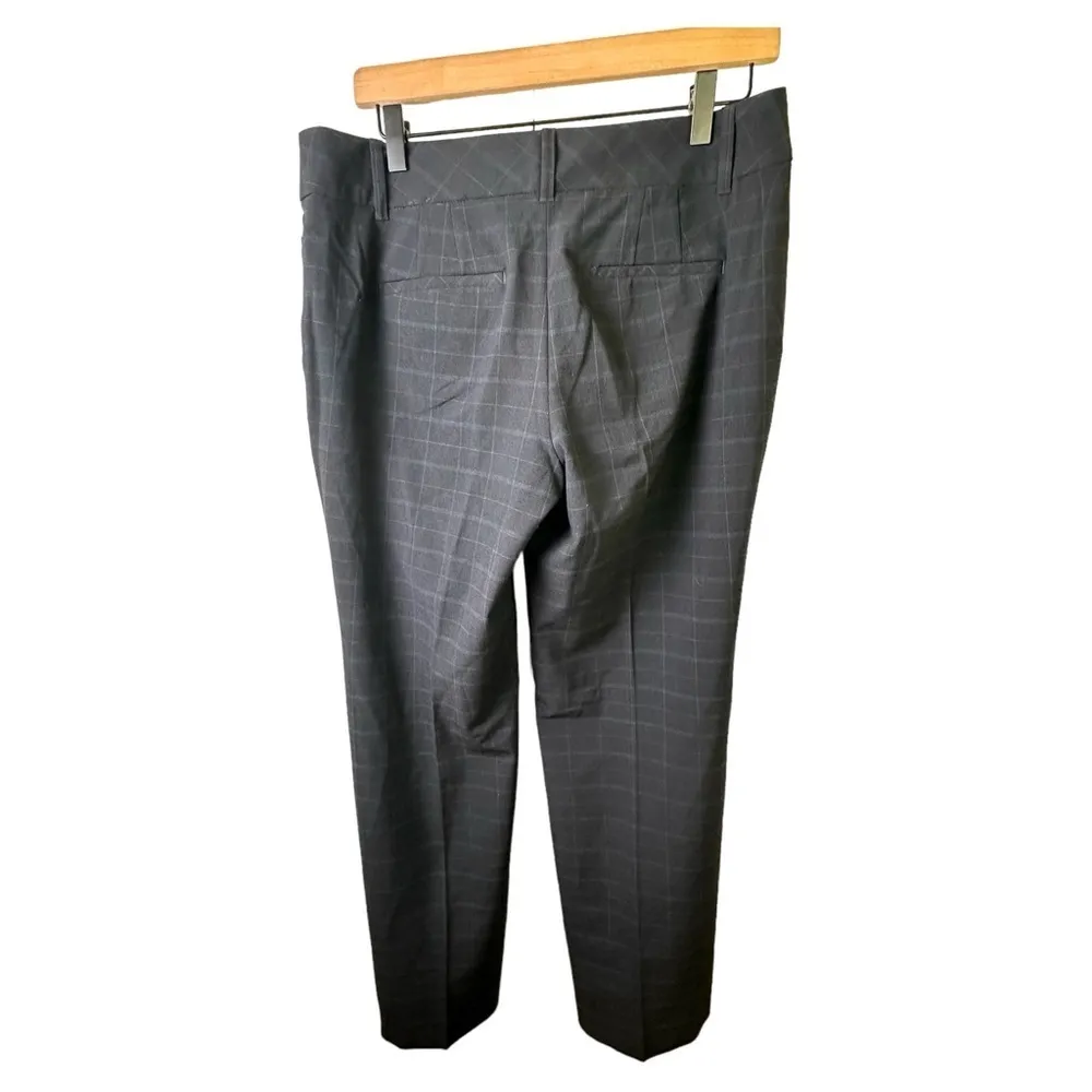 White House Black Market Pants Womens 10 Plaid Straight Leg Dark Navy Dress - Image 2