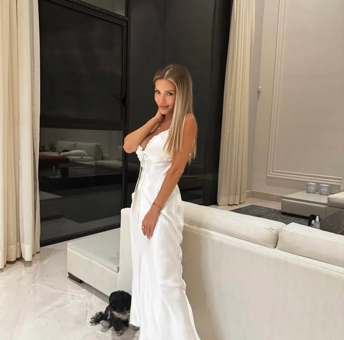 dress white midi ruffled satin lingerie inspired bodycon fitted wedding - Image 4