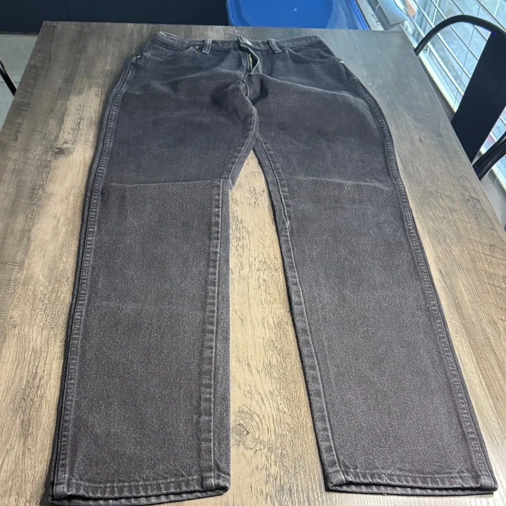 Vintage 14NBPWK 90’s HIgh Wasted Bare Back Wedgie Wrangler Charcoal Denim - Image 3