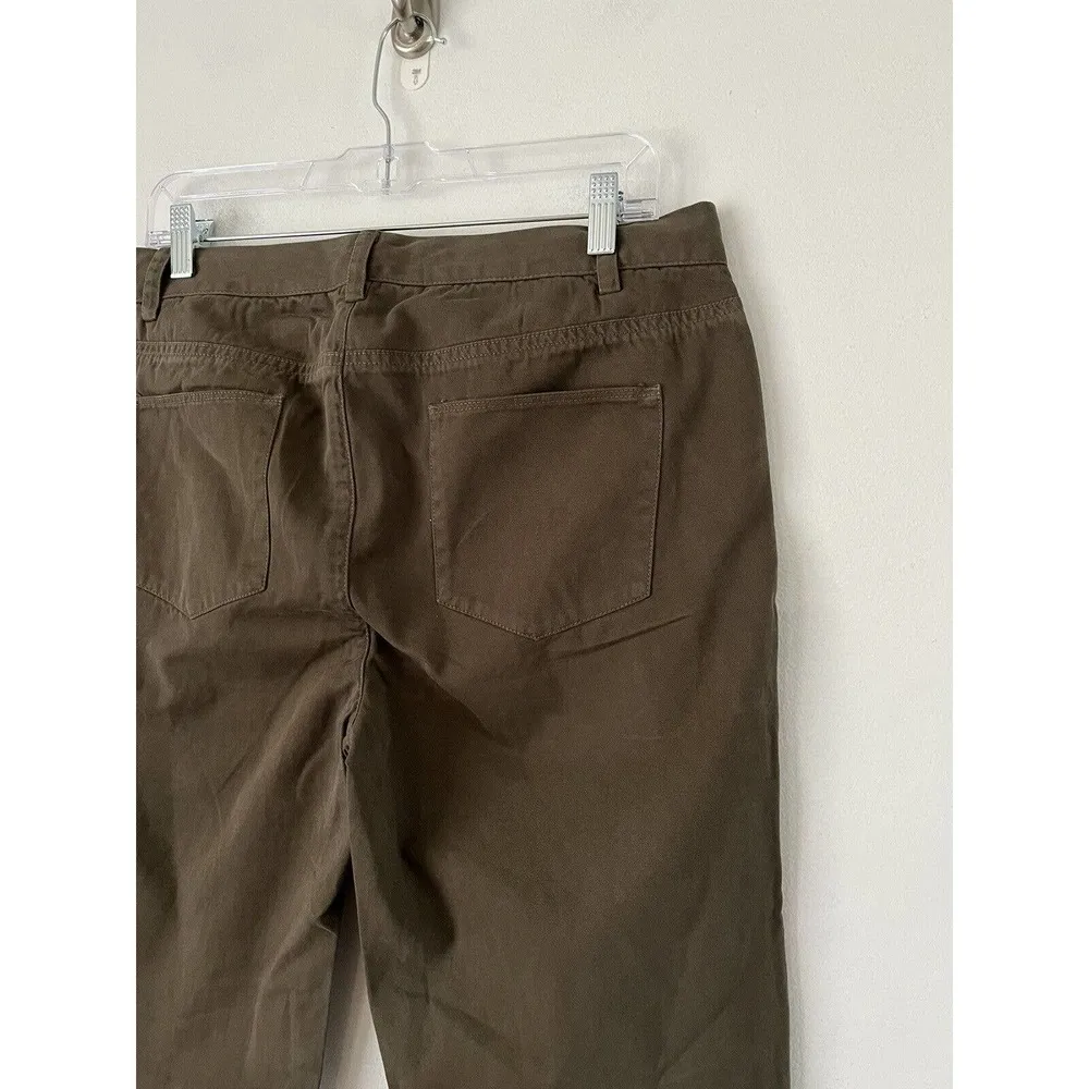 NWOT Everlane Olive Green High Waisted Straight Leg Cotton Chino Pants Womens 32 - Image 5