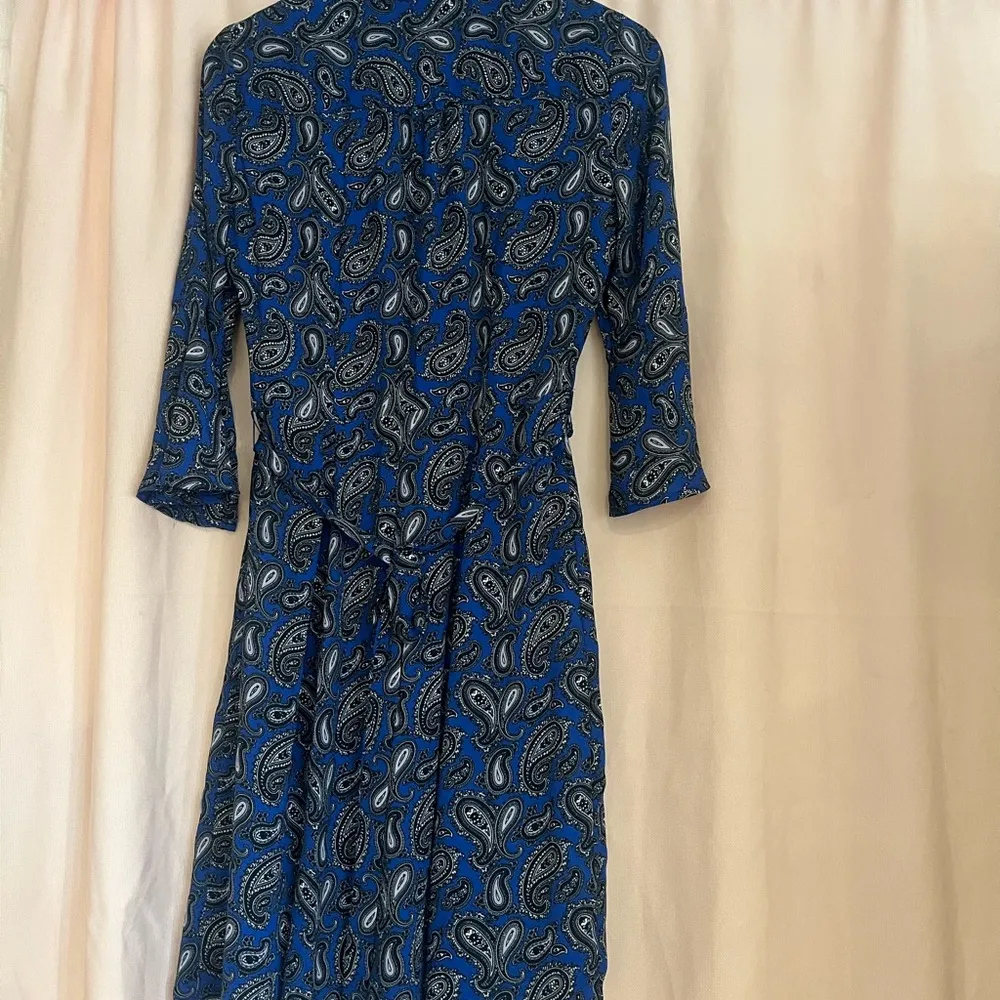 Elegant Blue Paisley Dress - Image 6