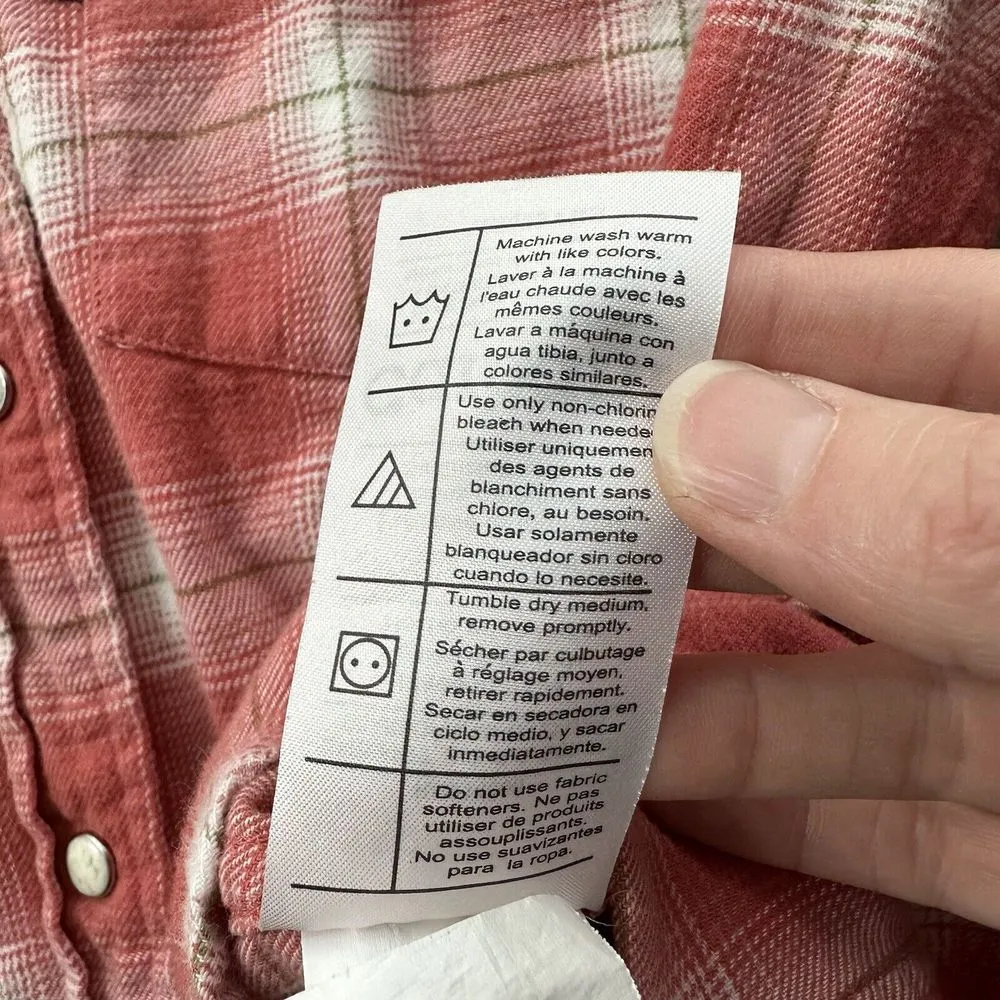 Carhartt‎ Pearl Snap Button Up Plaid Flannel Shirt Western Rodeo Cowgirl Women S - Image 5