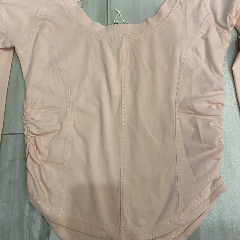 NWT Daily Practice by Anthropologie Fitted Scoop Neck Light Pink Shirt, size XS - Image 12