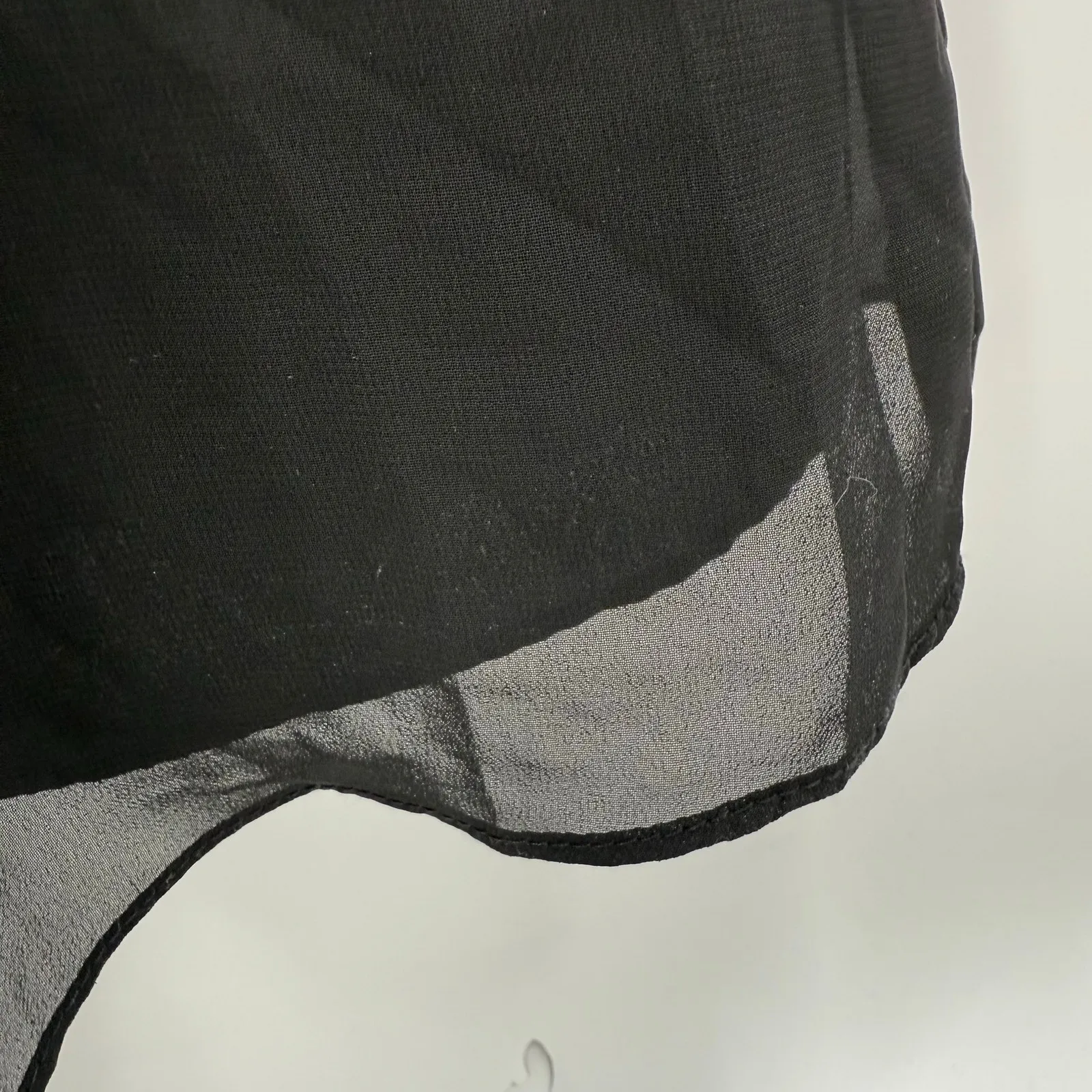 Azazie Tayla Dress Size 14 Bridesmaid Black Chiffon V-Back Side Boning Wedding - Image 14