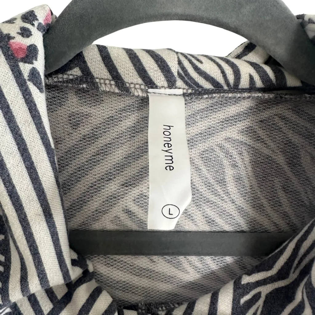 Honeyme  multi print lightweight pullover hoodie large - Image 5