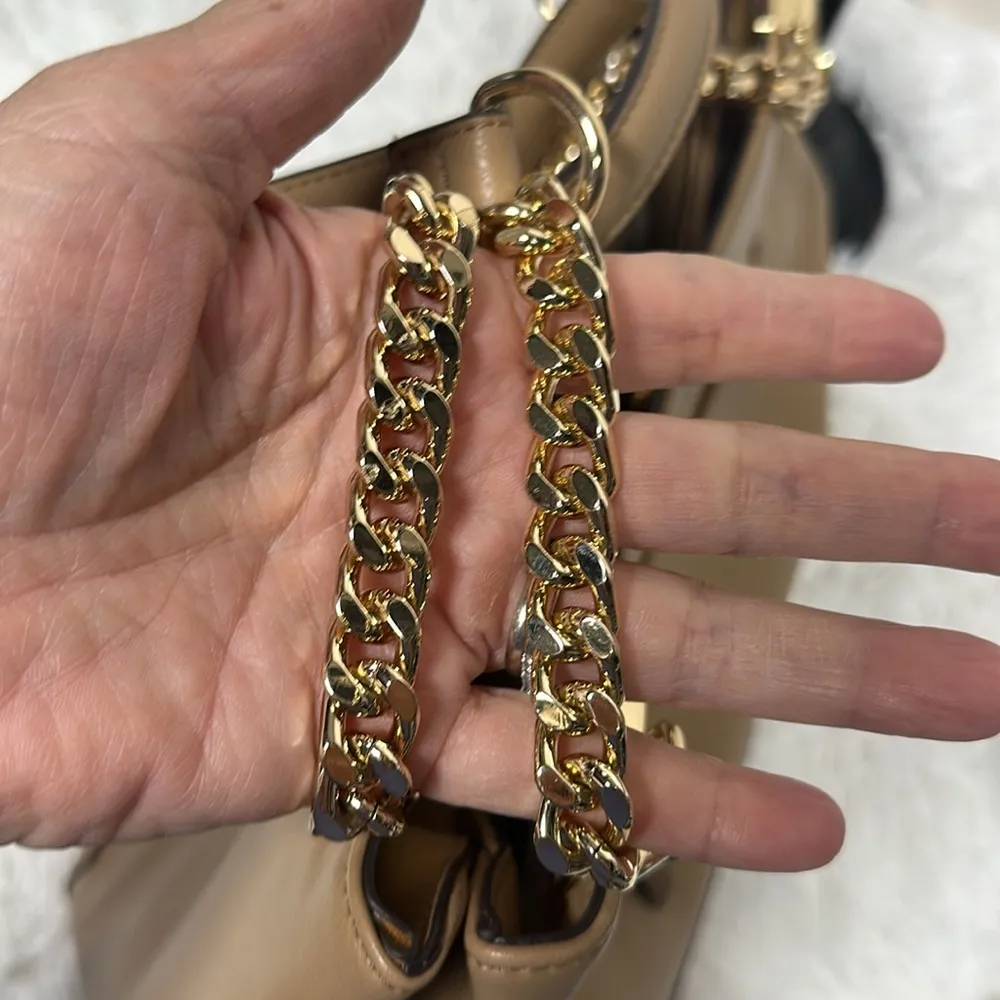 I.N.C International Concept Faux Leather Satchel New Never Used Tan - Image 9