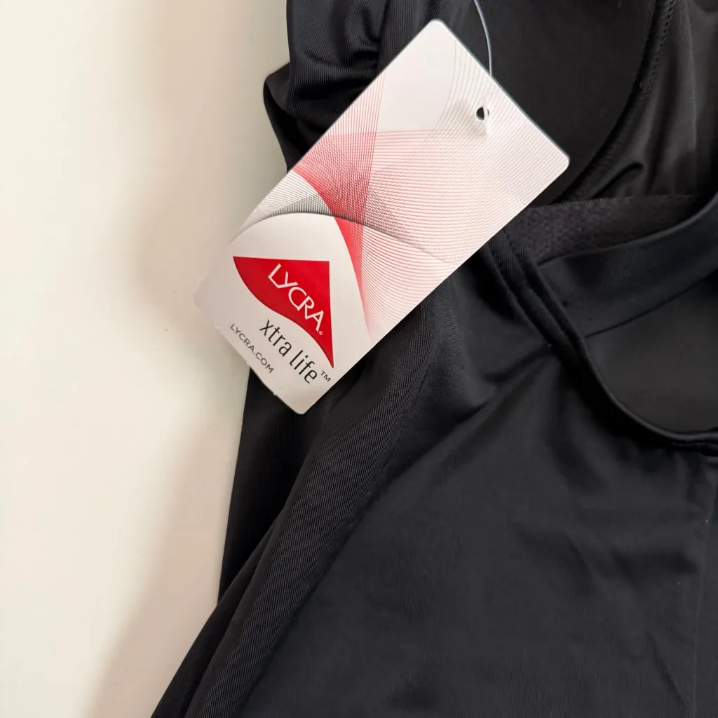 Lands End Swimsuit One Piece Lightly Padded Thick Straps Lycra Xtra Lite Black - Image 10