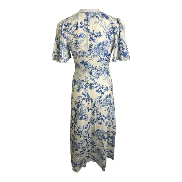 Olivaceous Blue Floral Midi Dress - Image 4