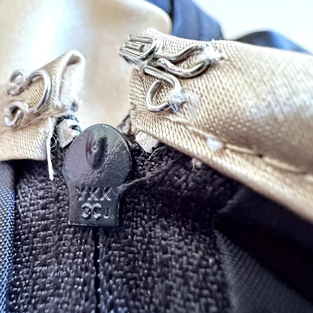 Jessica McClintock Gunne Sax Prom Dress Strapless Embellished Lace Gold Black 7 - Image 2