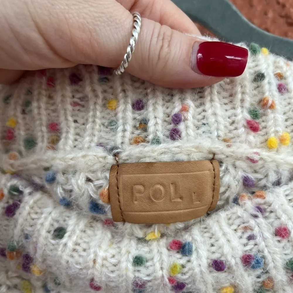 POL  Chunky Knit Distressed Artsy Confetti Pullover Sweater Size L - Image 7