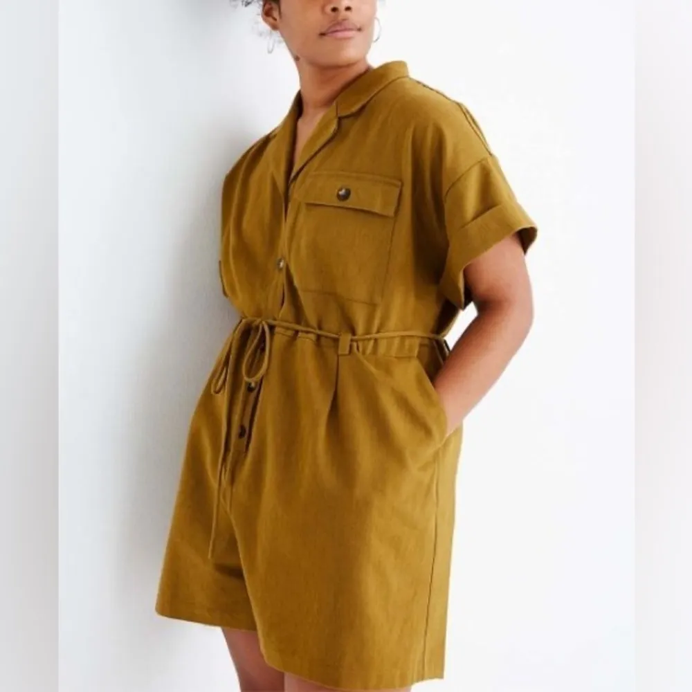 Madewell‎ Safari Romper In Distant Olive Size Extra Small - Image 9