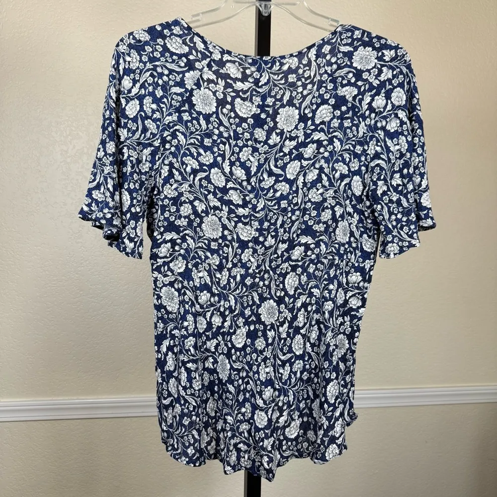 Cynthia Rowley Floral Large Peplum Babydoll Cottagecore Ruched Romantic Feminine - Image 2