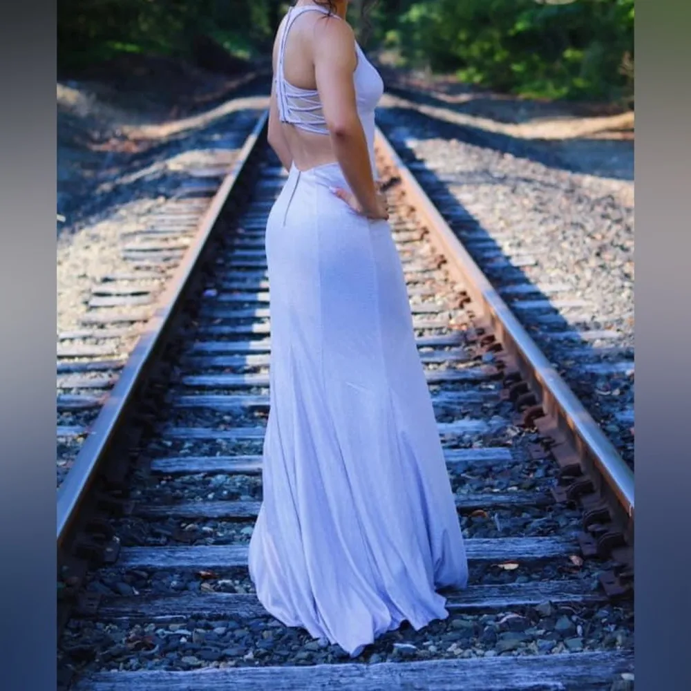 Champagne Pink Prom Dress Size 2 - Image 2