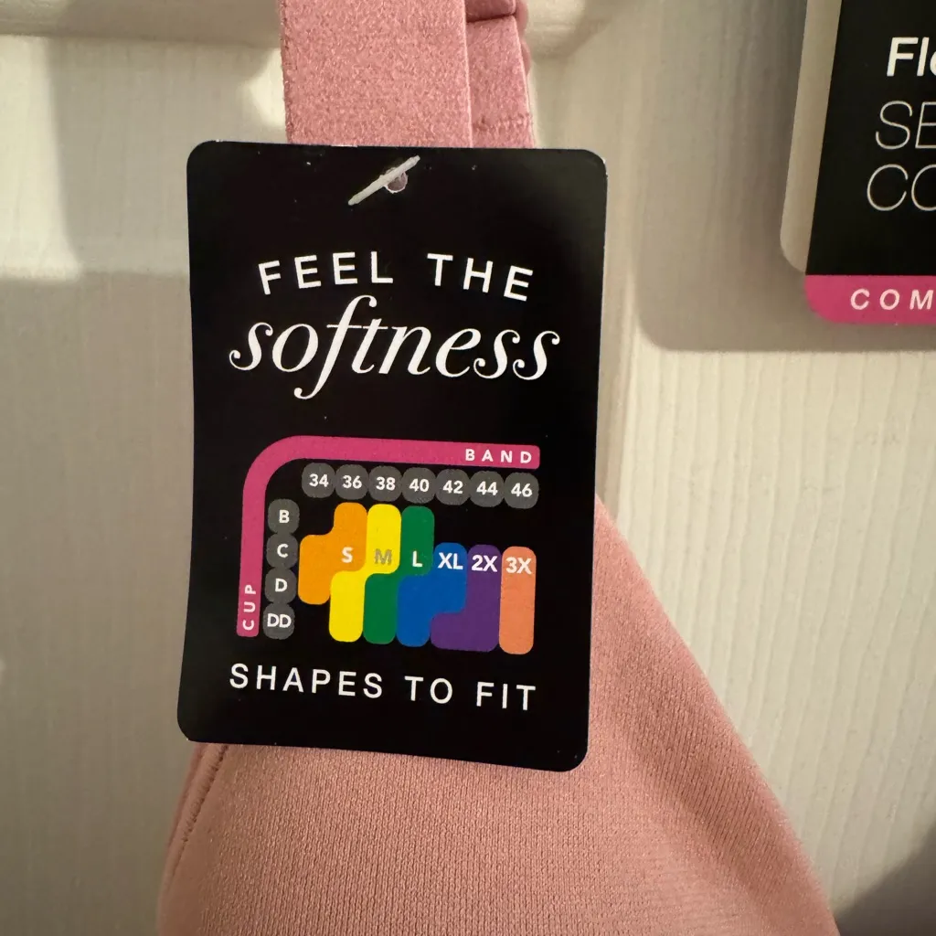 Bali New DF3380 Wireless Lined Comfort Revolution Seamless Bra Pink Mauve XL - Image 2