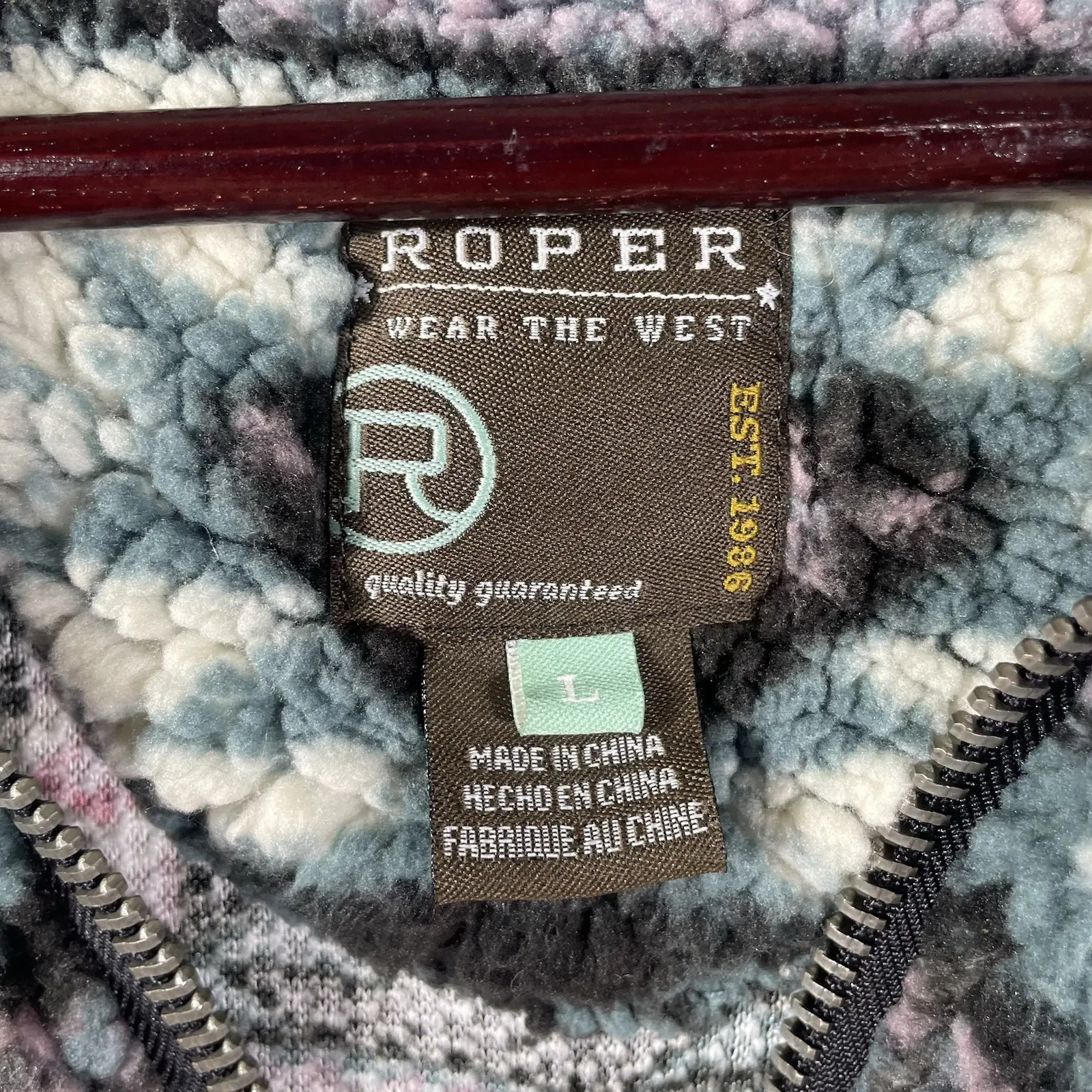 Roper Women's Sherpa Pullover Fleece Jacket L Aztec Southwestern Print Half Zip Size L - Image 7