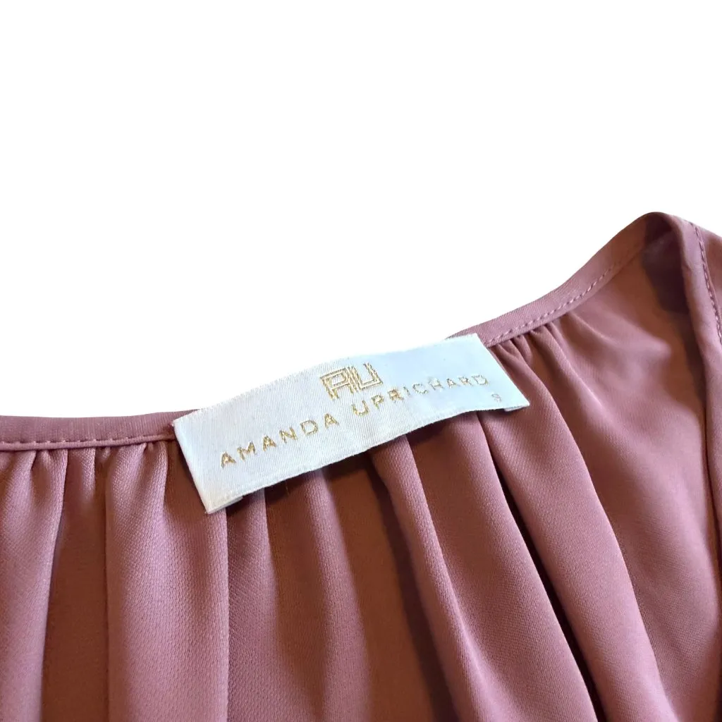 Amanda Uprichard Mauve Mini Dress Sleeveless Flowy Skirt Size Small Women's - Image 8