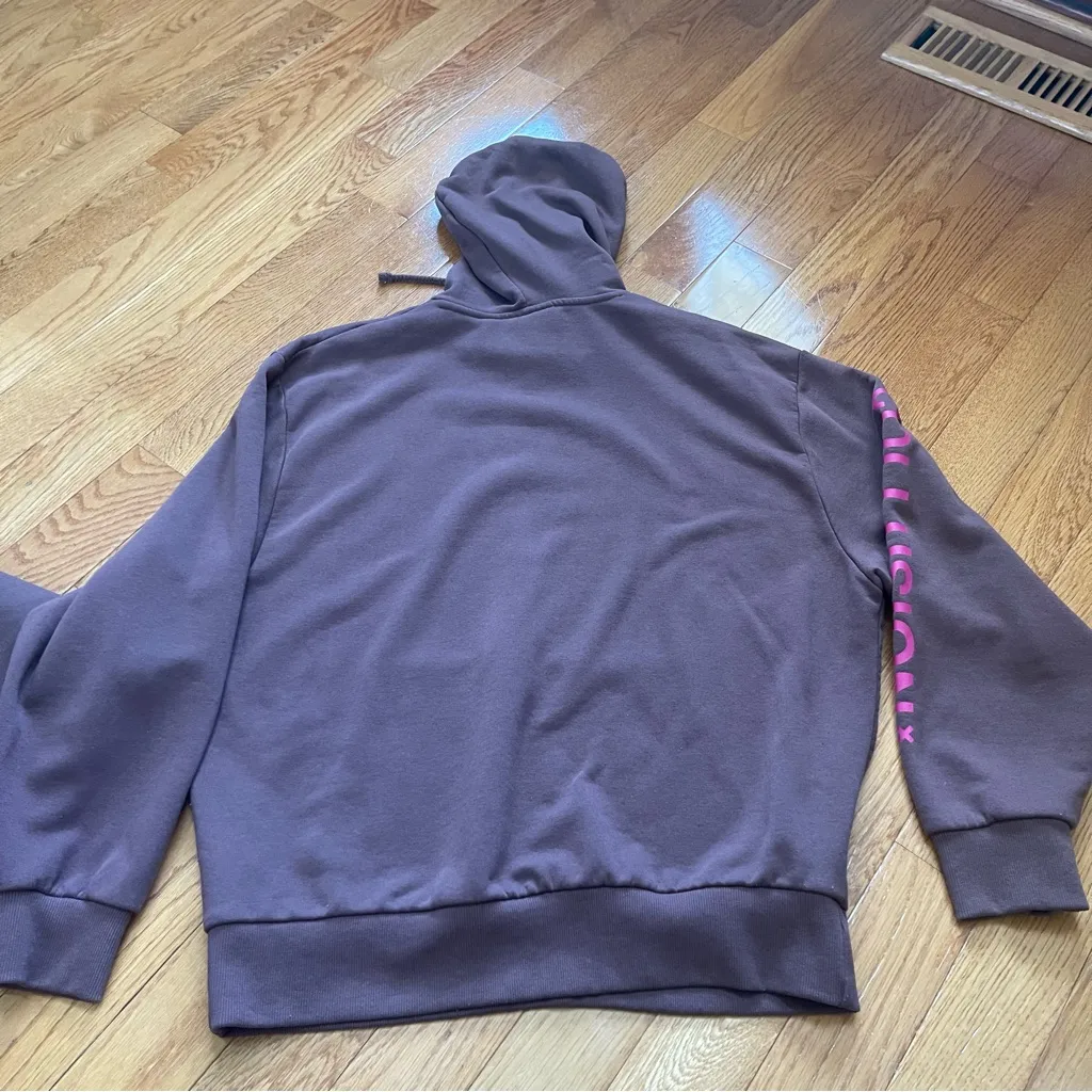 COLLUSION Unisex Lounge cotton blend set pants & sweat shirt hoodie brown pink Size XL - Image 10