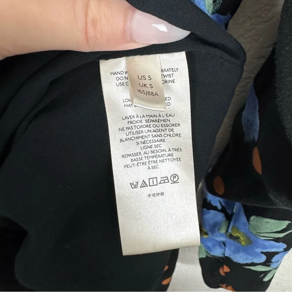 Free People Floral Long Sleeve Mini Dress In Moonlight Combo Size Small - Image 5