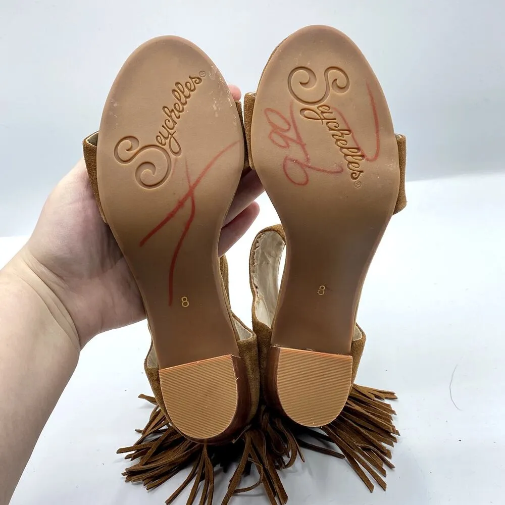 ANTHROPOLOGIE Seychelles & Coreylynn Calter Hello Lovely Brown Suede Sandals - Image 4