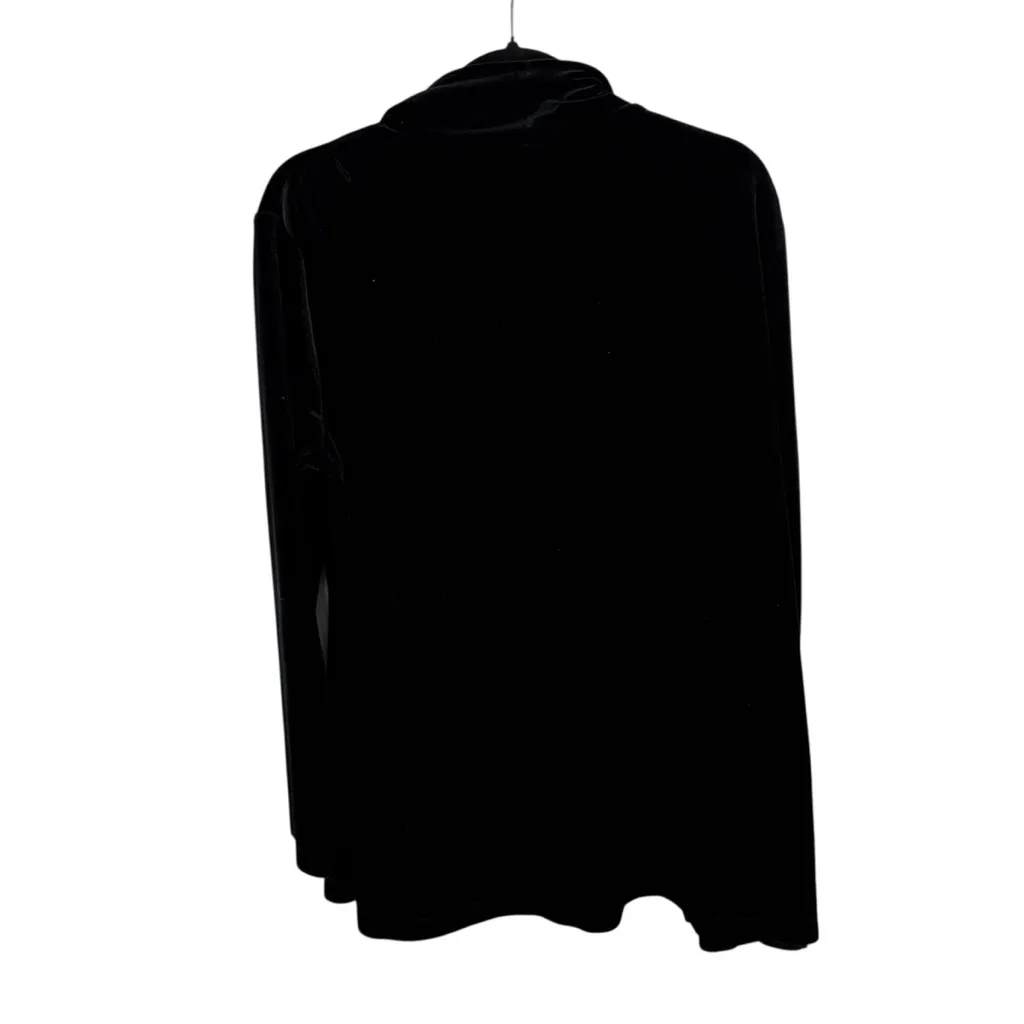 Chicos Black Velvet Open Front Cardigan Witchy Whimsigoth Fairy Womens 3 US XL - Image 5