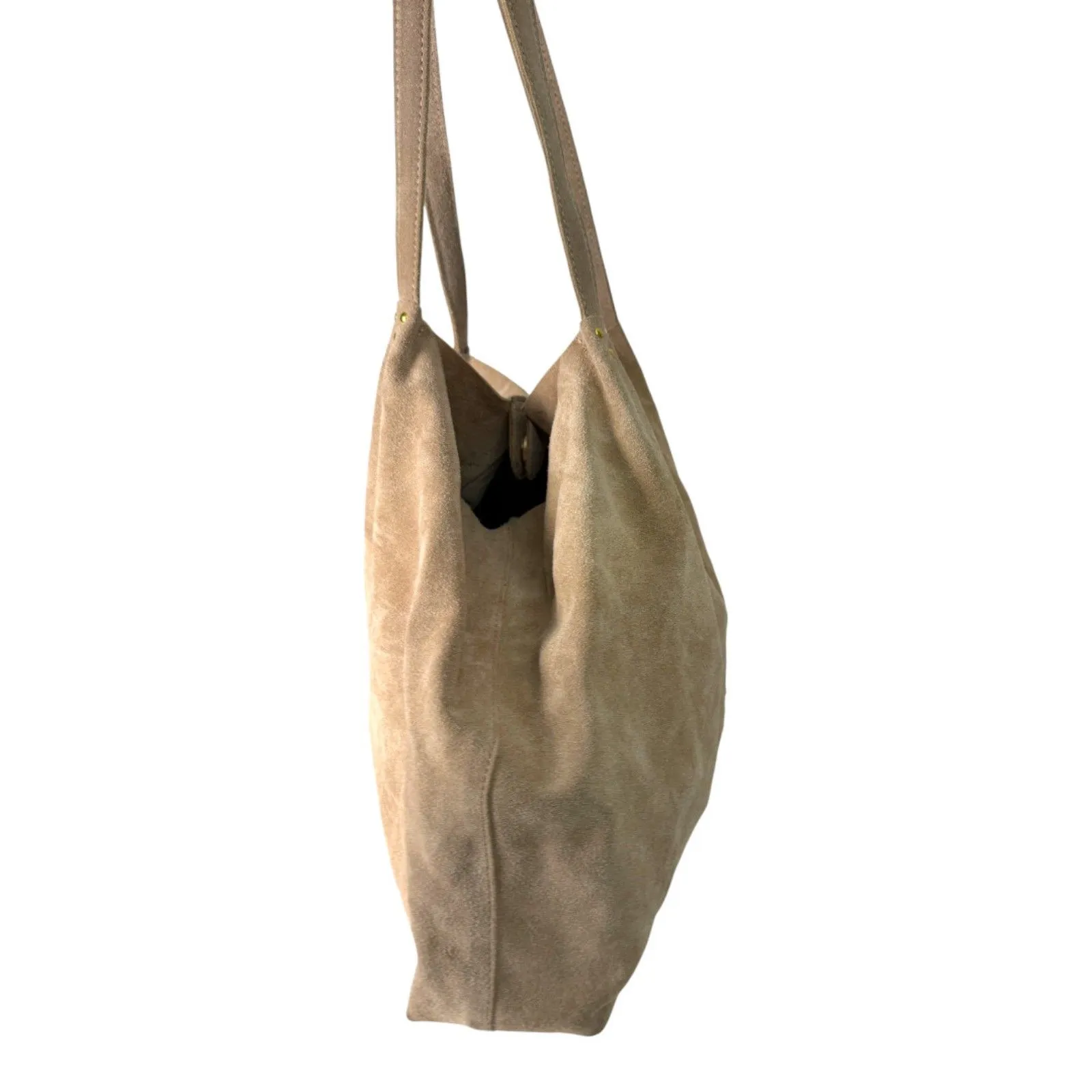 Haute Hippie Leather Suede Festival Hobo Bag Cream Beige Purse - Image 2