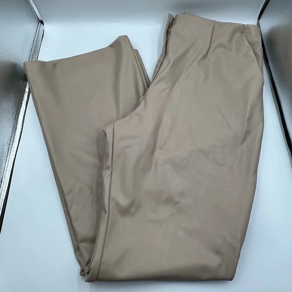 Abercrombie & Fitch Curve Love Vegan Leather Slim Flare Pants - Image 3