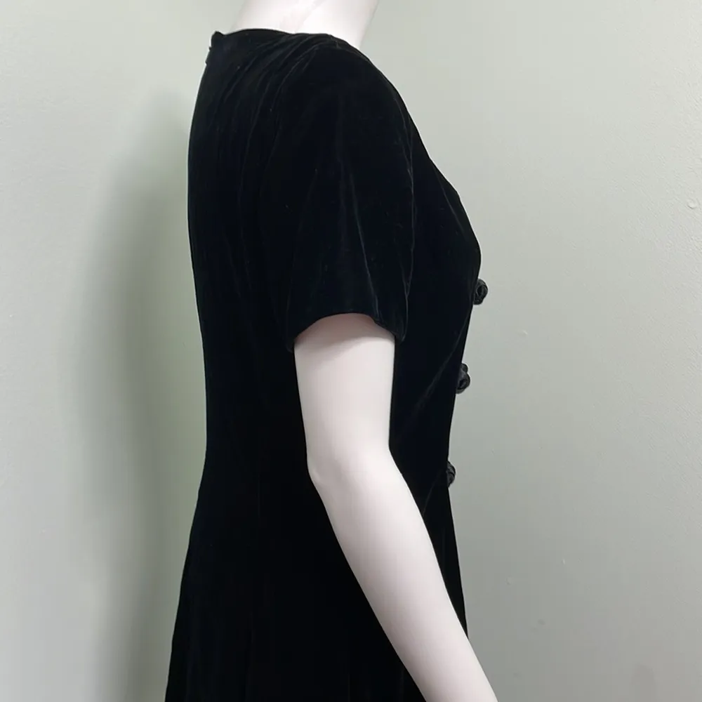 Santa Fe By Jim Tremblay Vintage Black Velvet Dress Size 8 - Image 4