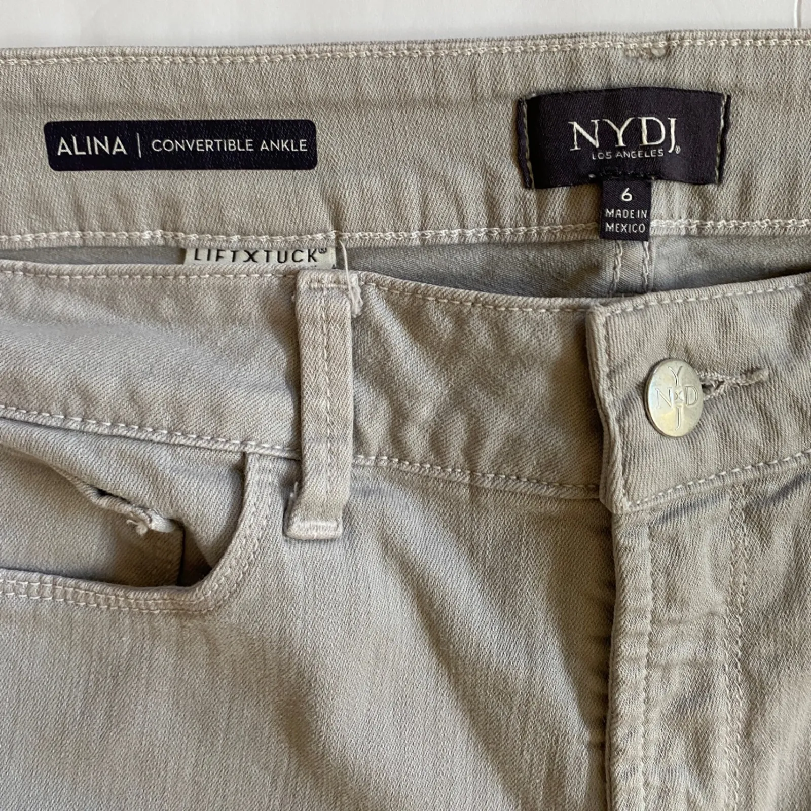 NYDJ Alina Convertible Ankle Jeans Womens Size 6 Gray Lift Tuck Technology EUC - Image 4