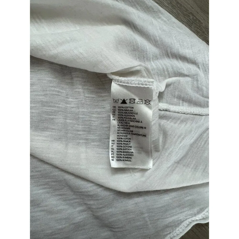 LOGG BY H&M Tank Top Womens Ruffle White 3D flowers Size M - Image 4