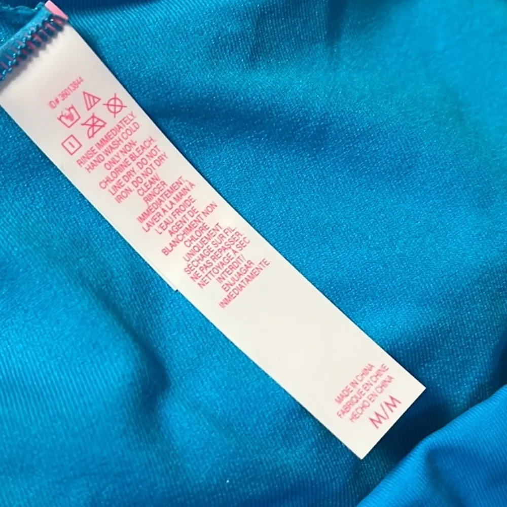 Victoria’s Secret Bikini Swimsuit Turquoise Smocked Bralette M Medium New - Image 4