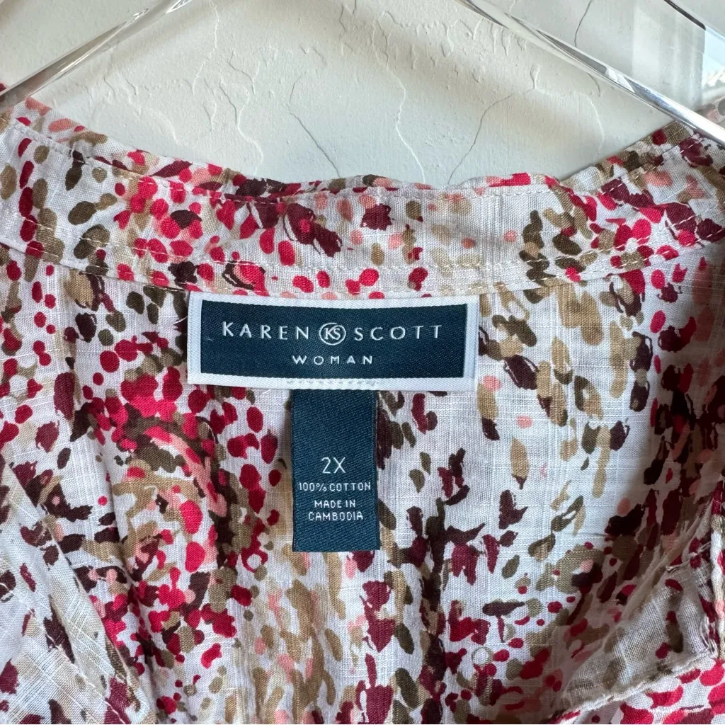 Karen Scott  Button Down Blouse 2X - Image 5