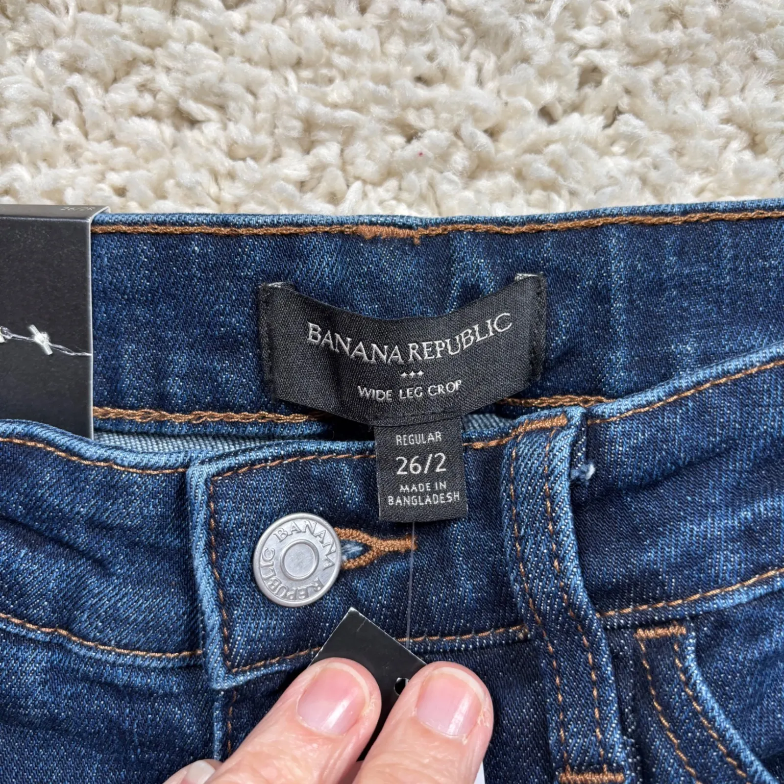 Banana Republic Wide Leg Crop Jeans Dark Wash High Rise Women 26/2 - Image 5