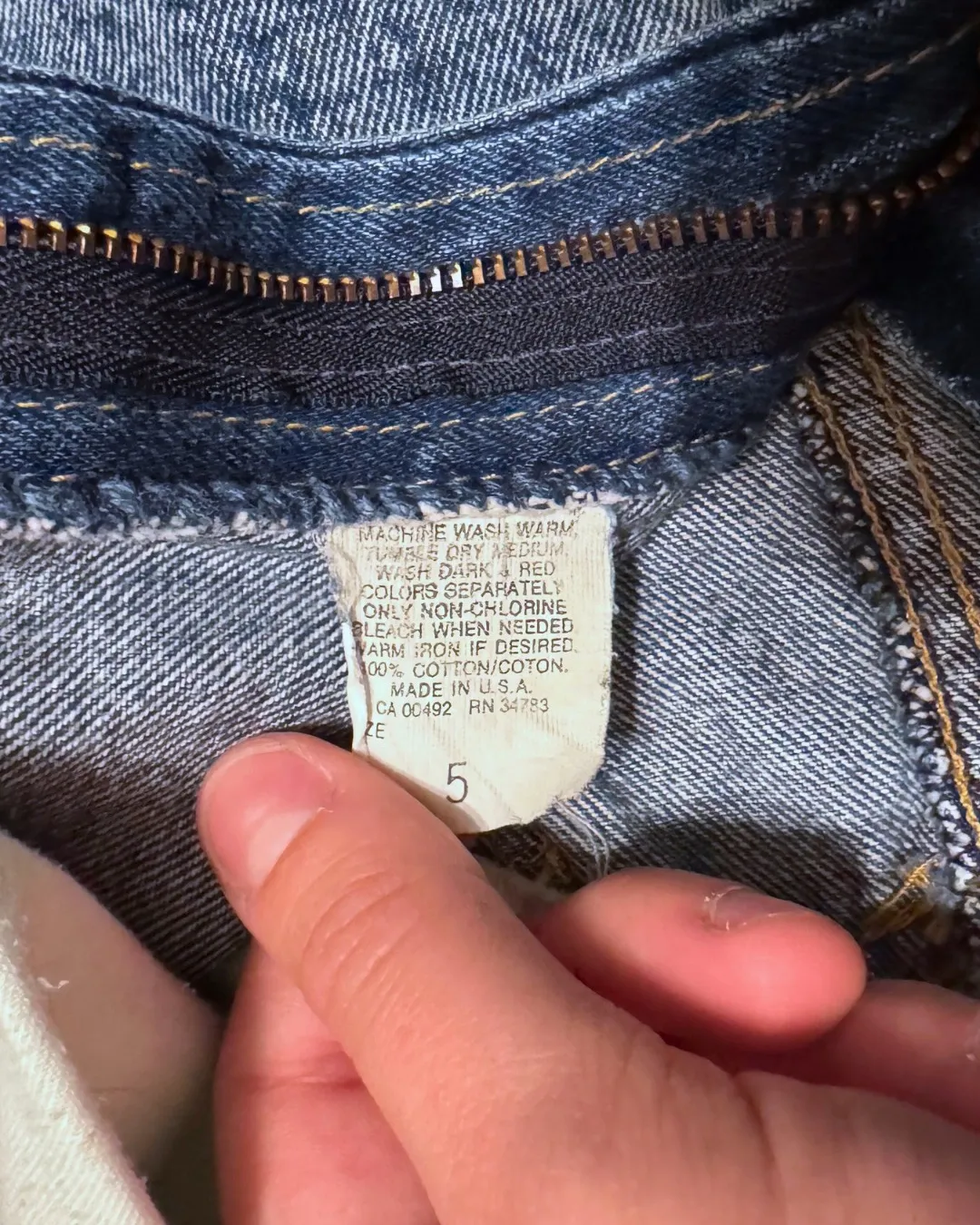 Vintage Union Made Lee Denim Skirt Acid Wash Made In USA - Image 5