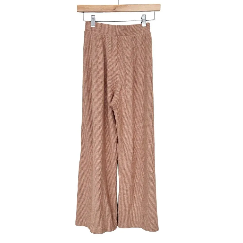 Abercrombie Tan Thermal Wide Leg Cropped Pants Sz XS - Image 5
