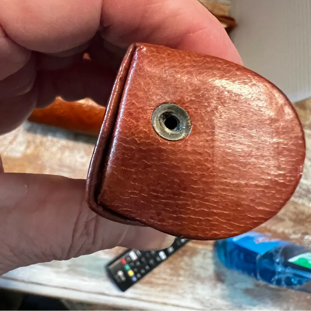 Vintage Moroccan EmilyAnn Tooled Leather Crossbody Small &lipstick Cover Brown - Image 12