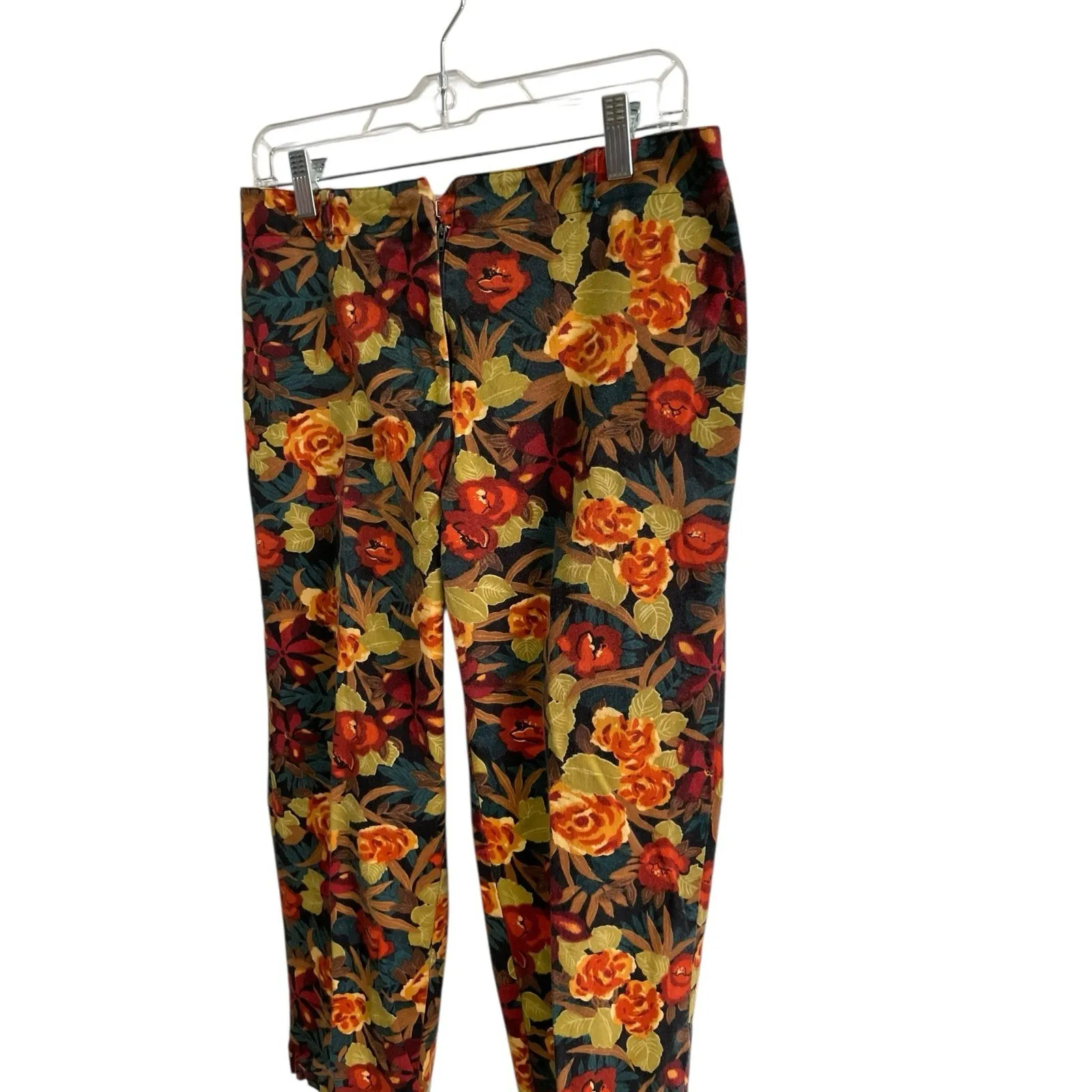 Vtg Turning Point Floral Pants Womens 10‎ Stretch Tapestry Print Autumn Boho 31" - Image 2