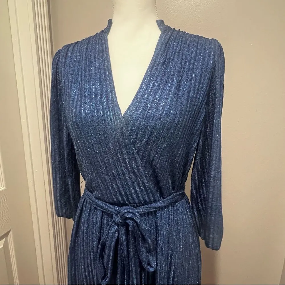 Alice and Olivia Katina Metallic Faux-Wrap Dress womens size 6 - Image 10