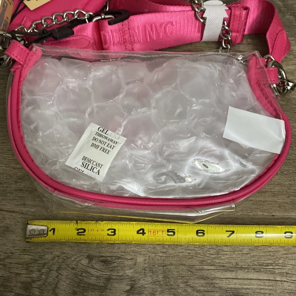 MADDEN NYC New! Women’s clear convertible fanny pack with pouch hot pink - Image 6