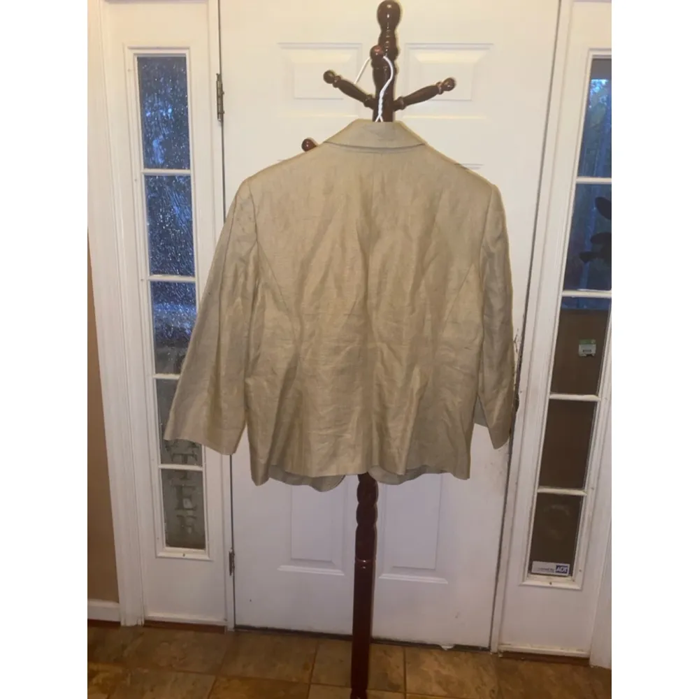 Women's linen Boston Proper Blazer Size 12 Beige - Image 6