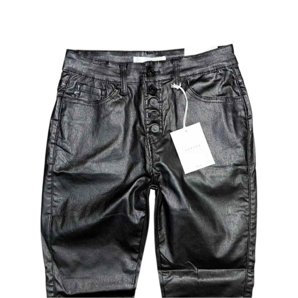 NWT KanCan Autumn High Rise Faux Leather Ankle Skinny Pants Women’s 27 Black - Image 4