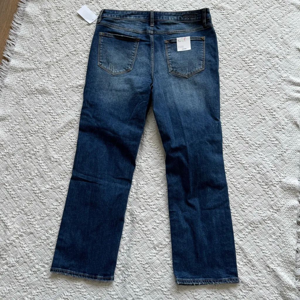 Vigoss Blue Slim Straight Leg Jeans Timeless Fit - Image 14
