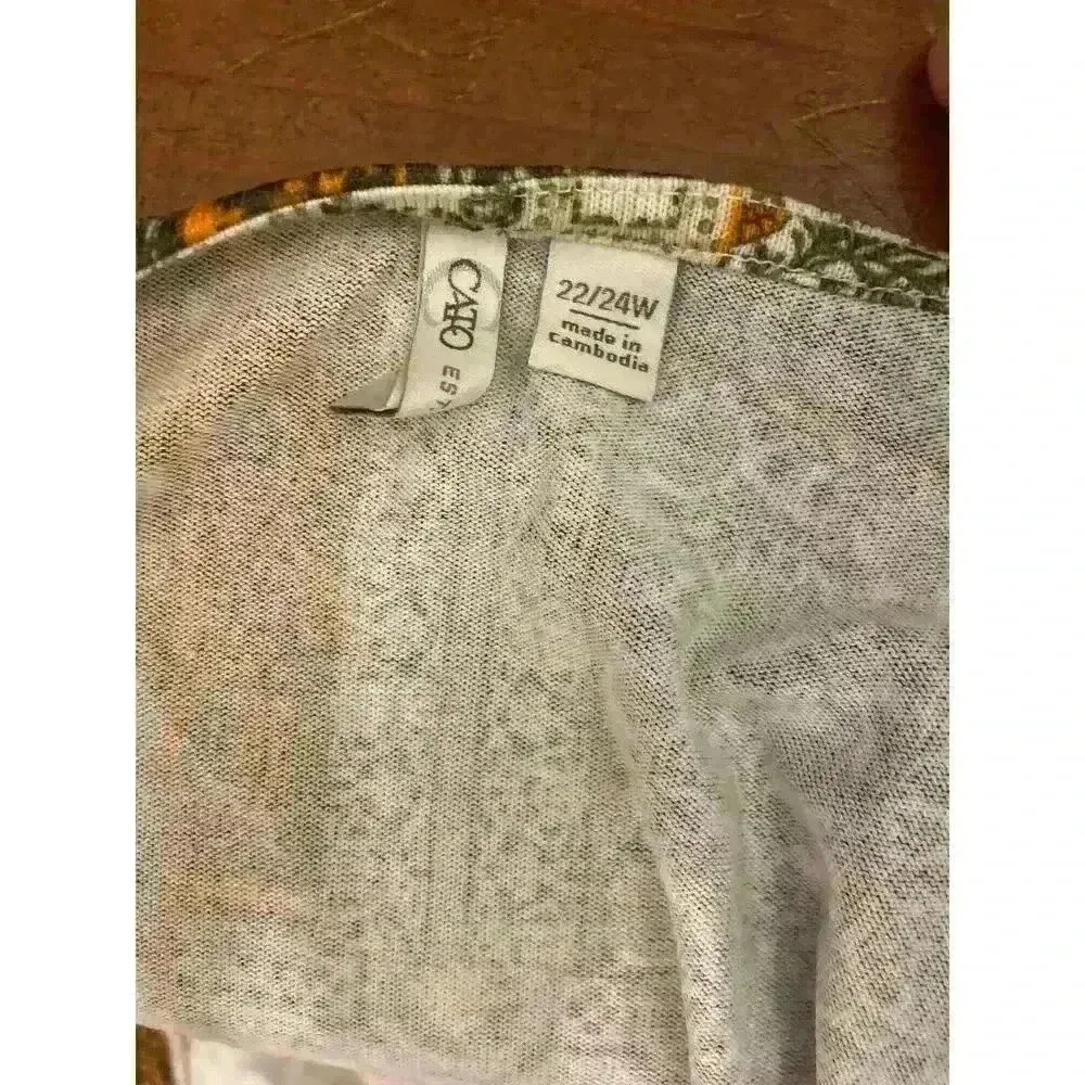 Cato Patchwork Boho Geometric Longline Lightweight Vest, sz 22/24W - Image 7