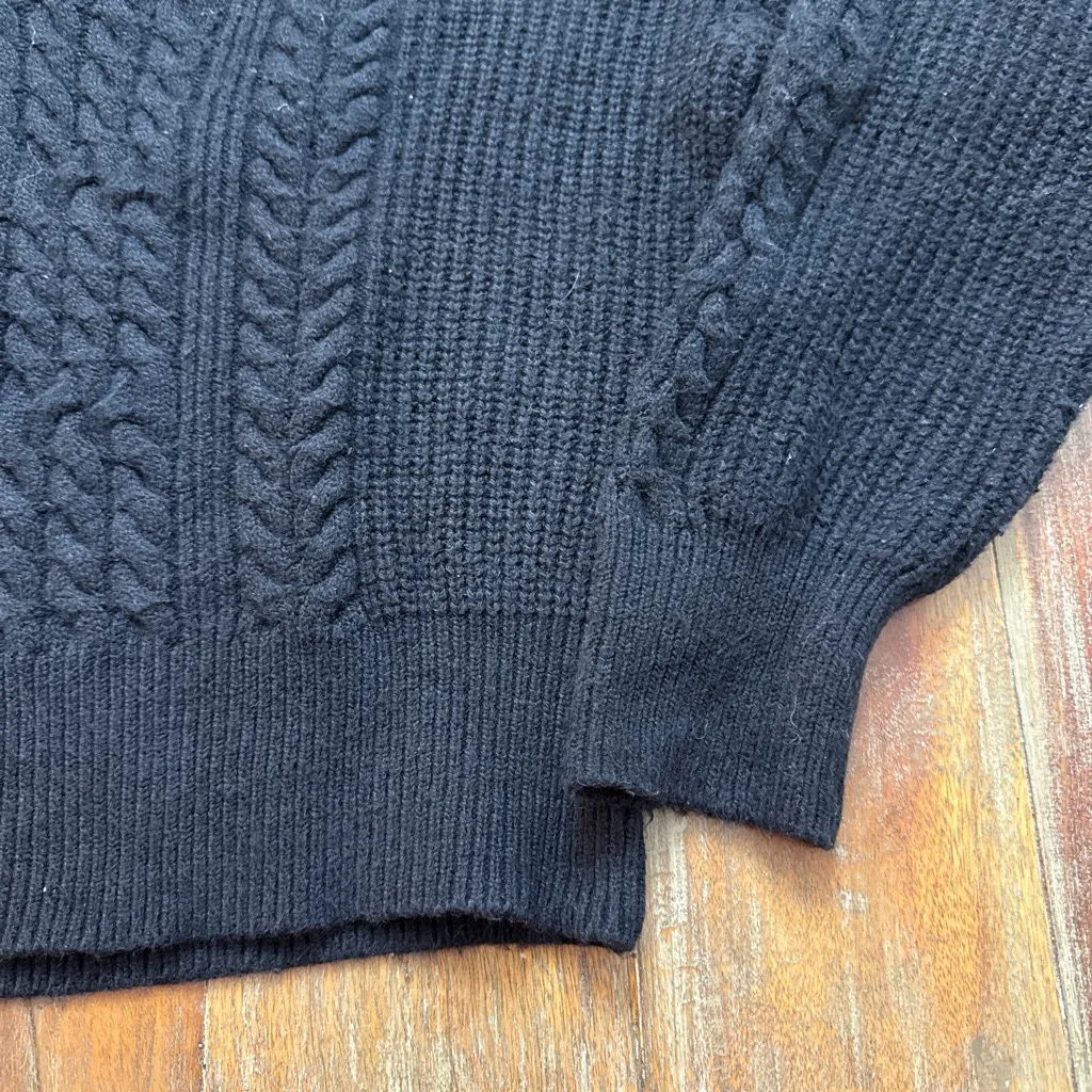 Women's Nili Lotan (for Target) Black Cable Knit Quarter - Image 4