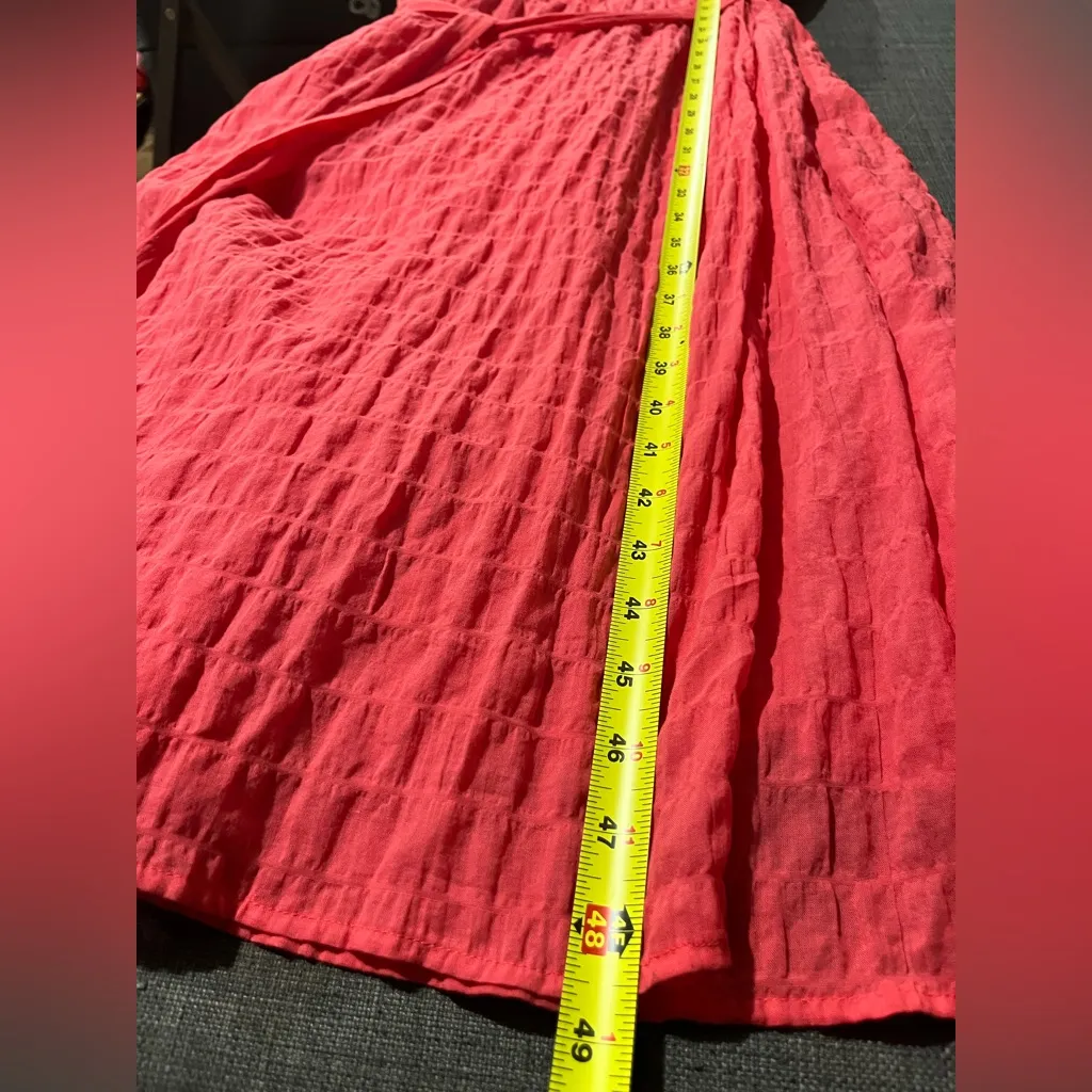 a New Day 98%Cotton  Ruffle Short Sleeve Wrap Dress with Pockets Size XXL - Image 4