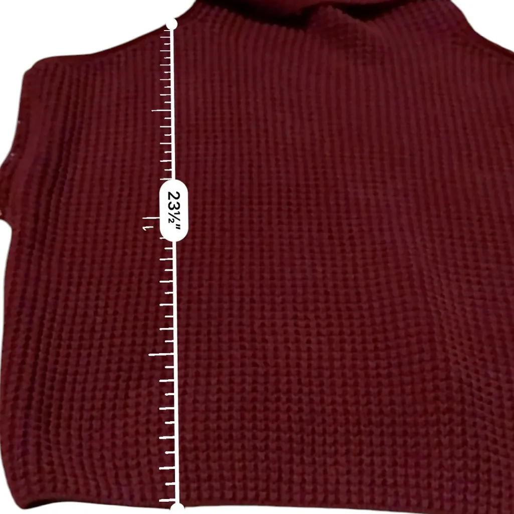 Free People Park City Colorblock Turtleneck Rollneck Chunky Knit Sweater Sz L‎ - Image 14