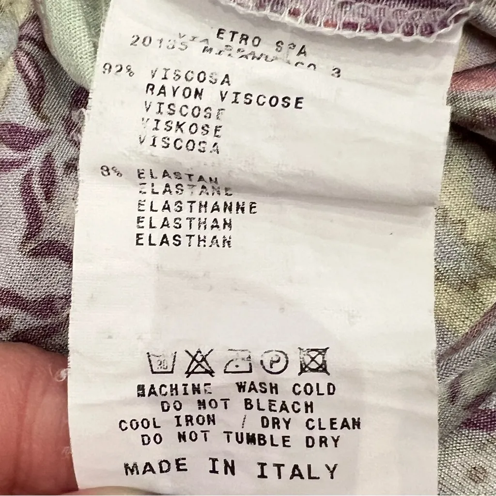 Etro Paisley Asymmetrical Dress Green Size 4 - Image 9