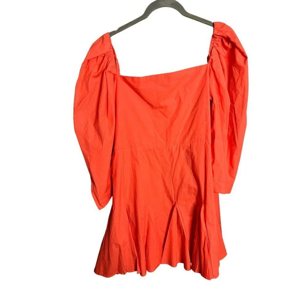NWT MILLE Resortwear Anais Puff Sleeve Tie Waist Minidress in Melon‎ Pink Medium - Image 6