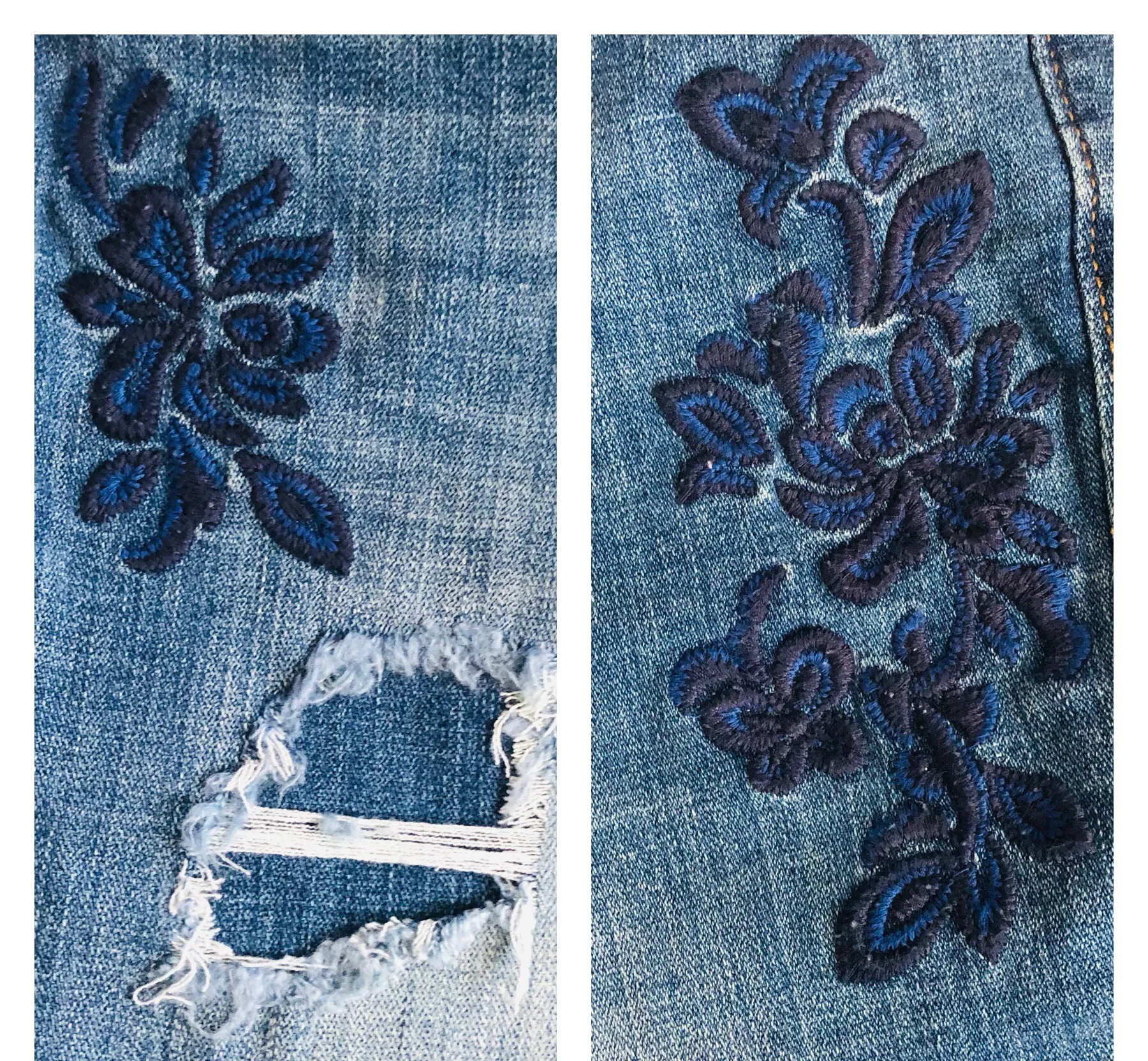 Boho Embroidered Blue Jeans - Image 5